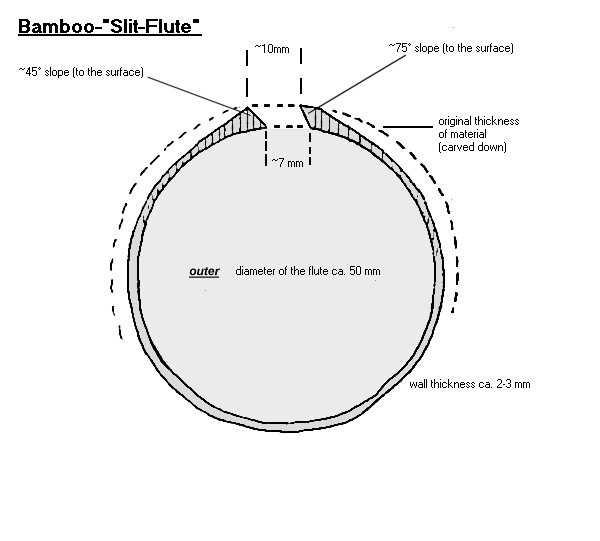 Schnitt durch eine "Schlitzflöte"